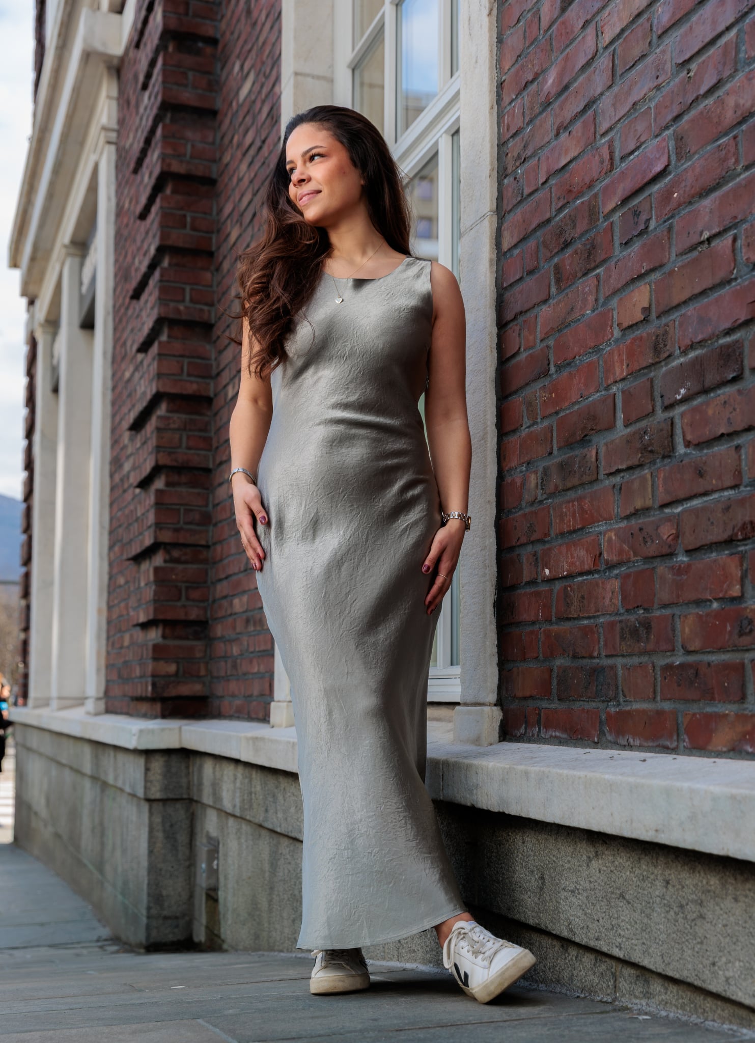 Selene Midi Kjole - Grønn/ Vetiver